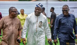 Deputy Minister for Tourism, Culture, and Creative Arts, Hon. Yussif Issaka Jajah in the company of some stakeholders in the film industry at the National Film Dialogue