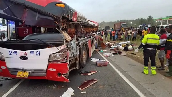 wreckage from accident on Ghanaian road