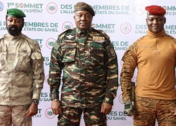 Military leaders of Mali, Niger, and Burkina Faso (from Left)
