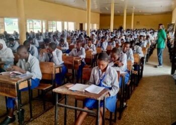 Students sitting for exams