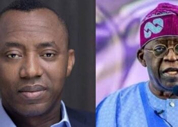 Omoyele Sowore (left) and President Tinubu
