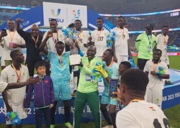 The UDS team jubilating after their win in China