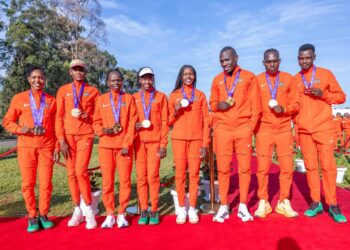 Kenyan President welcoming the athletes