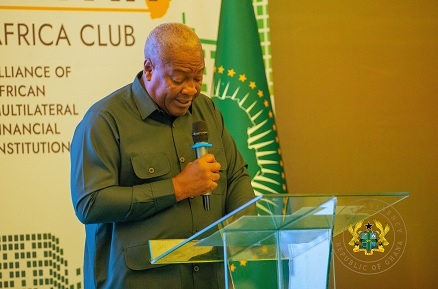 President John Dramani Mahama speaking at the event