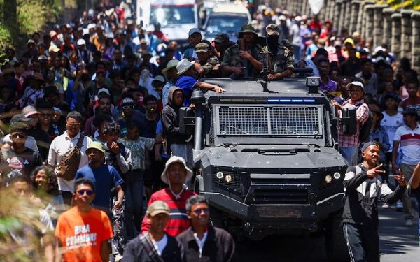 Madagascar's president has left the country on French military plane - French radio RFI