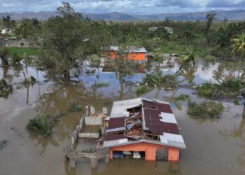 Drone view of flooding after Hurricane Melissa made landfall in St Elizabeth, Jamaica, October 29, 2025. © Maria Alejandra Cardona, Reuters