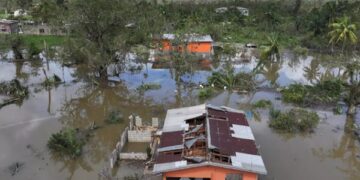 Drone view of flooding after Hurricane Melissa made landfall in St Elizabeth, Jamaica, October 29, 2025. © Maria Alejandra Cardona, Reuters