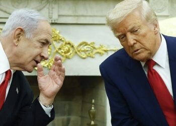 Israeli Prime Minister Benjamin Netanyahu (left) with the US President Donald Trump