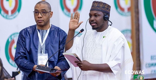 Dr Habiby Yaya Bappah being sworn-in as new Commissioner for Internal Affairs