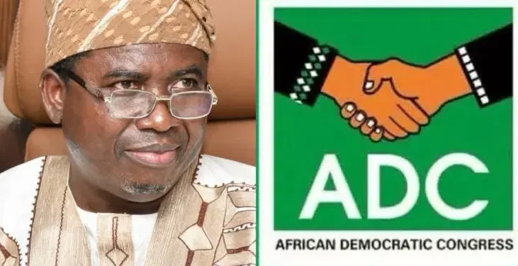 Combined photo of INEC Chairman, Joash Amupitan and ADC logo