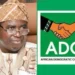 Combined photo of INEC Chairman, Joash Amupitan and ADC logo