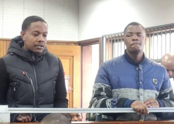 Bellarmine Chatunga Mugabe and Tobias Matonhodze appear at the Alexandra Magistrates Court on April 24, 2026 (PICTURE/Chriselda Zozi Lewis)