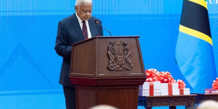 Chairperson of the Presidential Commission of Inquiry into incidents during and after the October 2025 General Election, Retired Chief Justice Mohamed Chande Othman, presents the report of the commission’s report at State House in Dar es Salaam on April 23, 2026. PHOTO | STATE HOUSE
