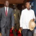 President William Ruto and his counterpart, Yoweri Kaguta Museveni, at the Africa We Build Summit 2026, Nairobi, on April 23.