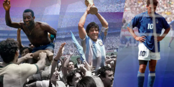 Pelé, Maradona and Baggio defined the first three World Cups held in North America. © FMM Graphic Studio