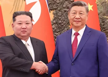 Chinese President in a handshake with the North Korea President