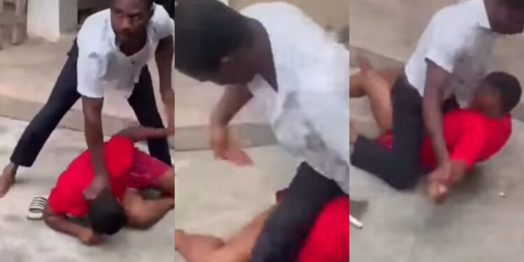 The said teacher fighting with the female student
