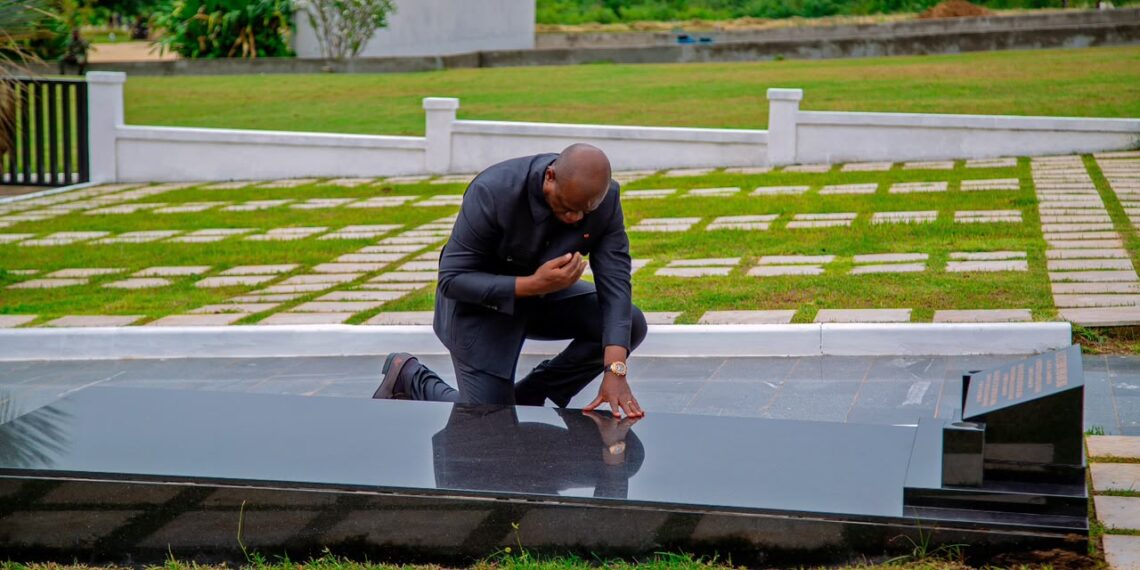 Gabonese President Brice Oligui Nguema lays wreath in honour of Flt Lt. Jerry John Rawlings