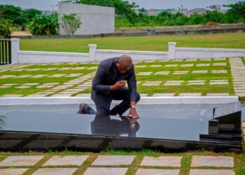 Gabonese President Brice Oligui Nguema lays wreath in honour of Flt Lt. Jerry John Rawlings
